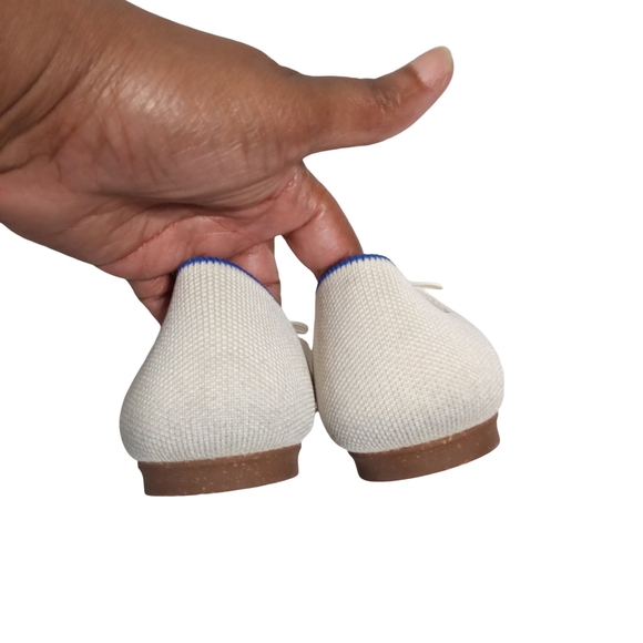 Rothy’s Cream Ivory Washable Knit Ballet Flats Bow Round Toe Eco Friendly SZ 10 - Picture 8 of 10